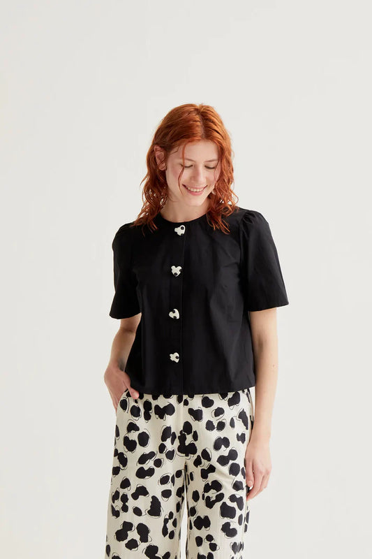 RAVEN- Top with Button Accents