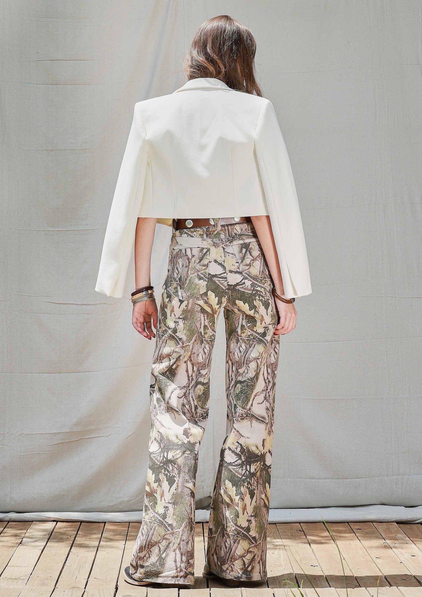 DAKOTA: High-Rise Camo Print Wide Leg Jeans