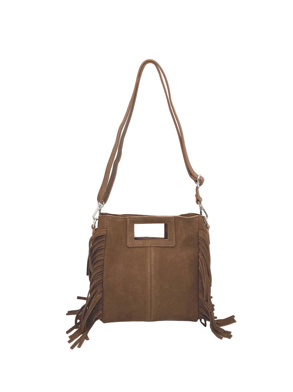SHANIA-Suede Fringe Handbag
