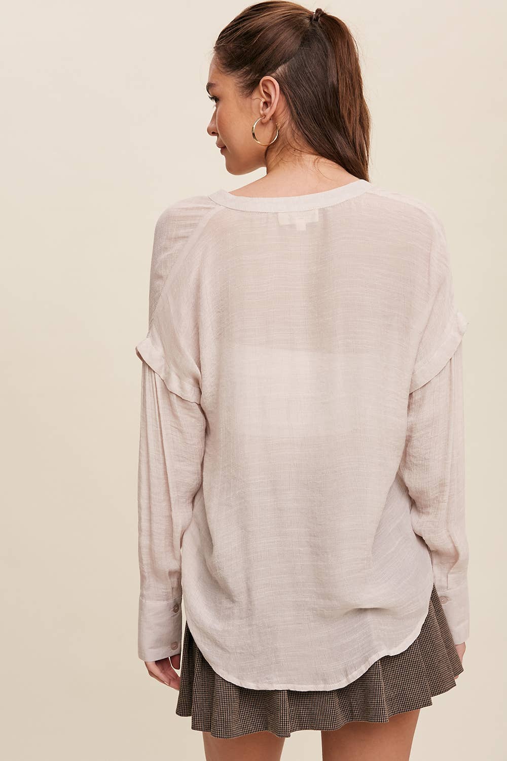 ASHLEY-Tassel Tie Boho Blouse