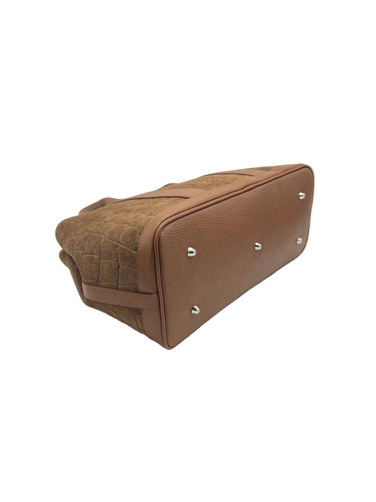 SOPHIE-Leather & Suede Croc-Embossed Bag