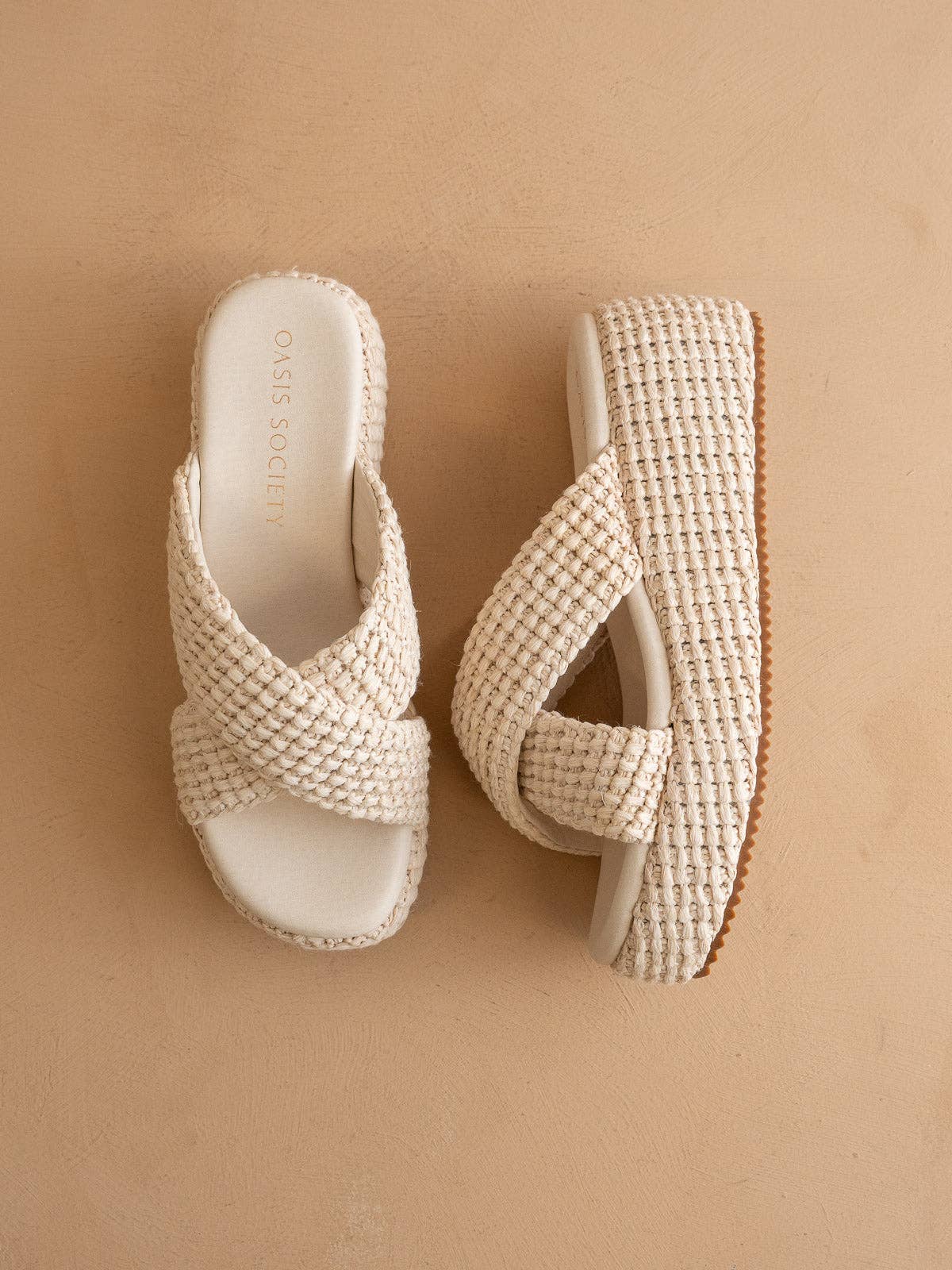 The Savannah| Ivory Raffia Platform Sandal