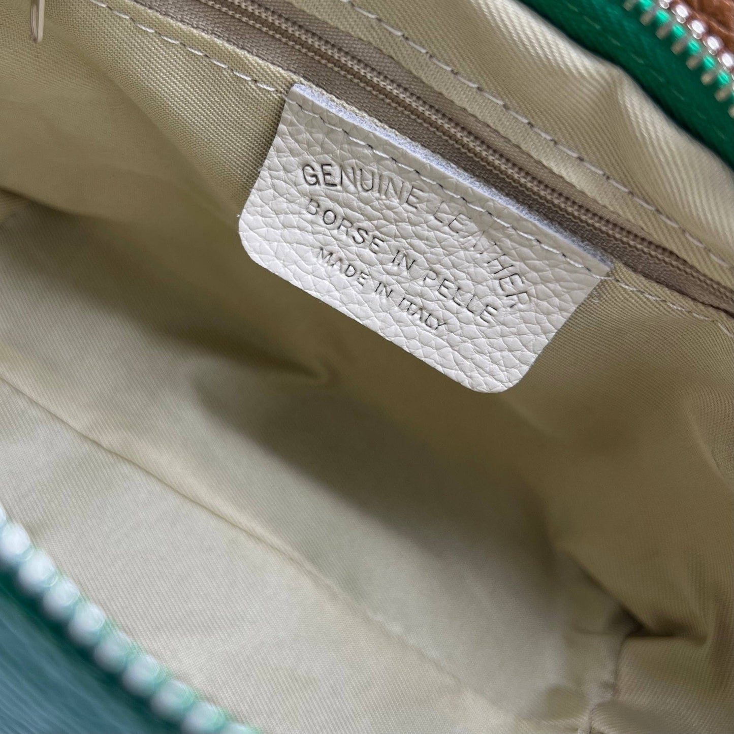 Genuine leather small shoulder bag, Made in Italy