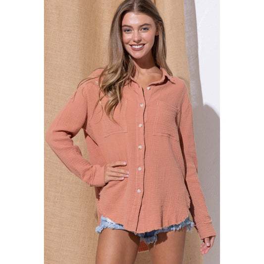 BRIAR: Gauze Button Down