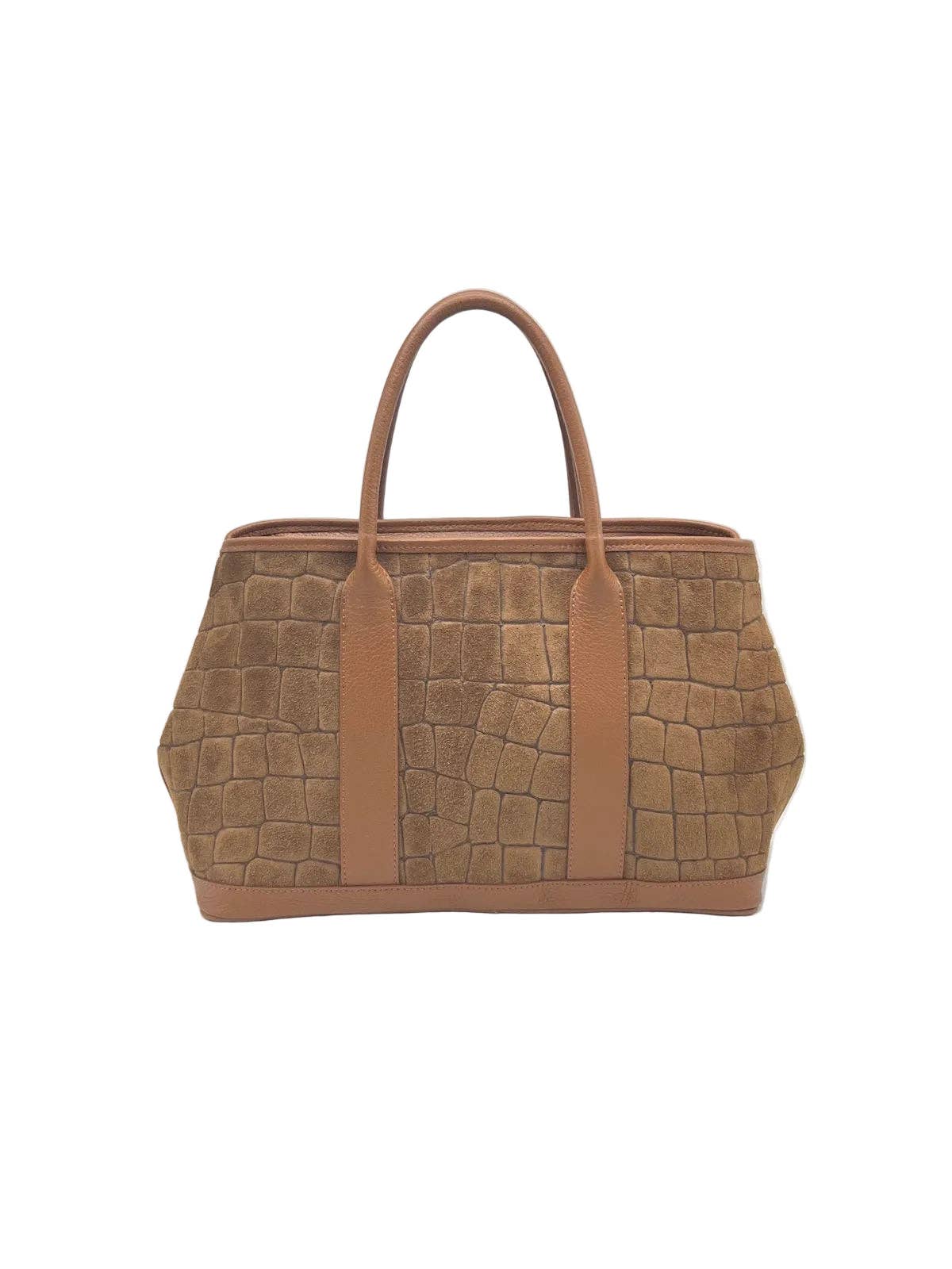 SOPHIE-Leather & Suede Croc-Embossed Bag