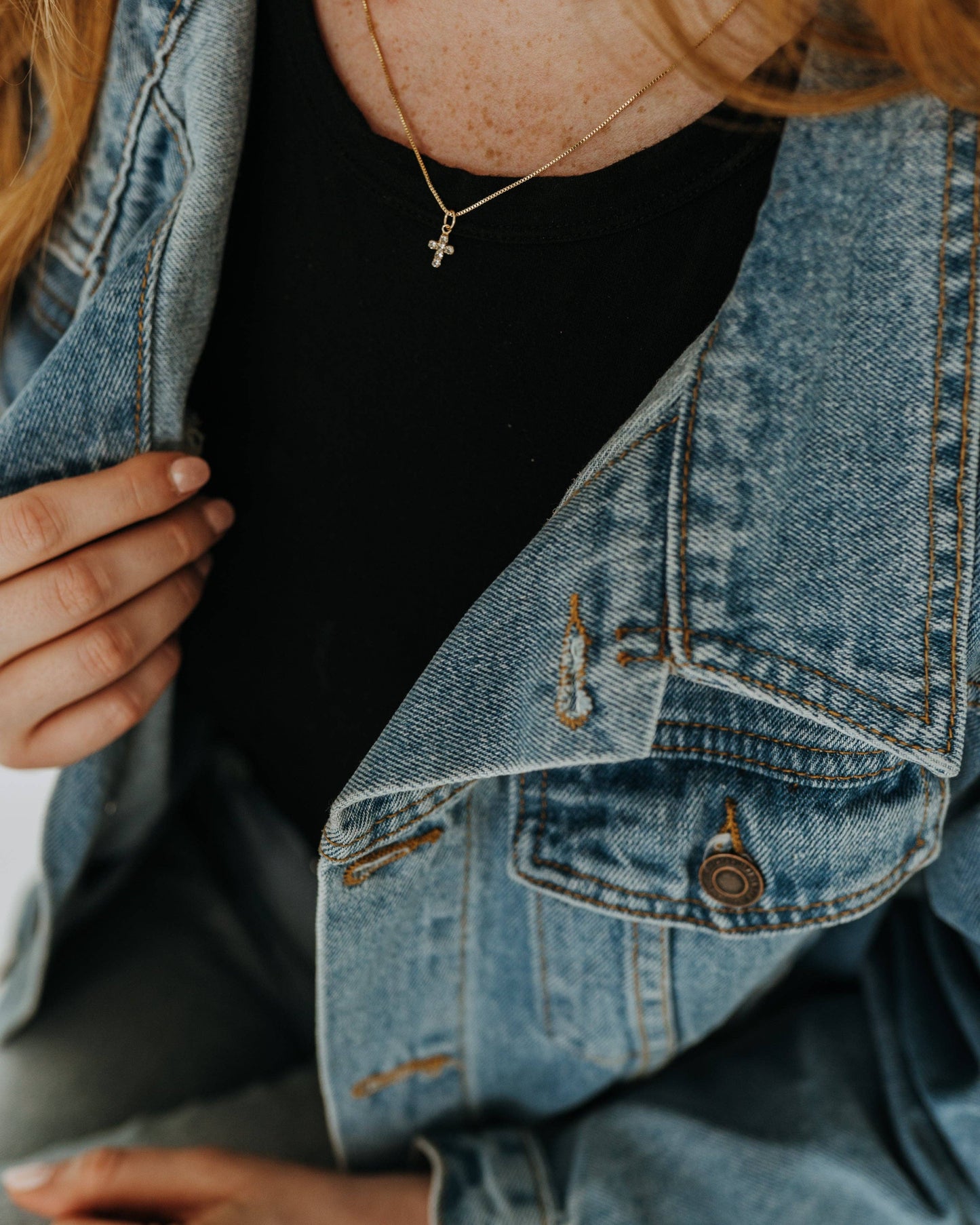 Mini Diamond Cross Necklace