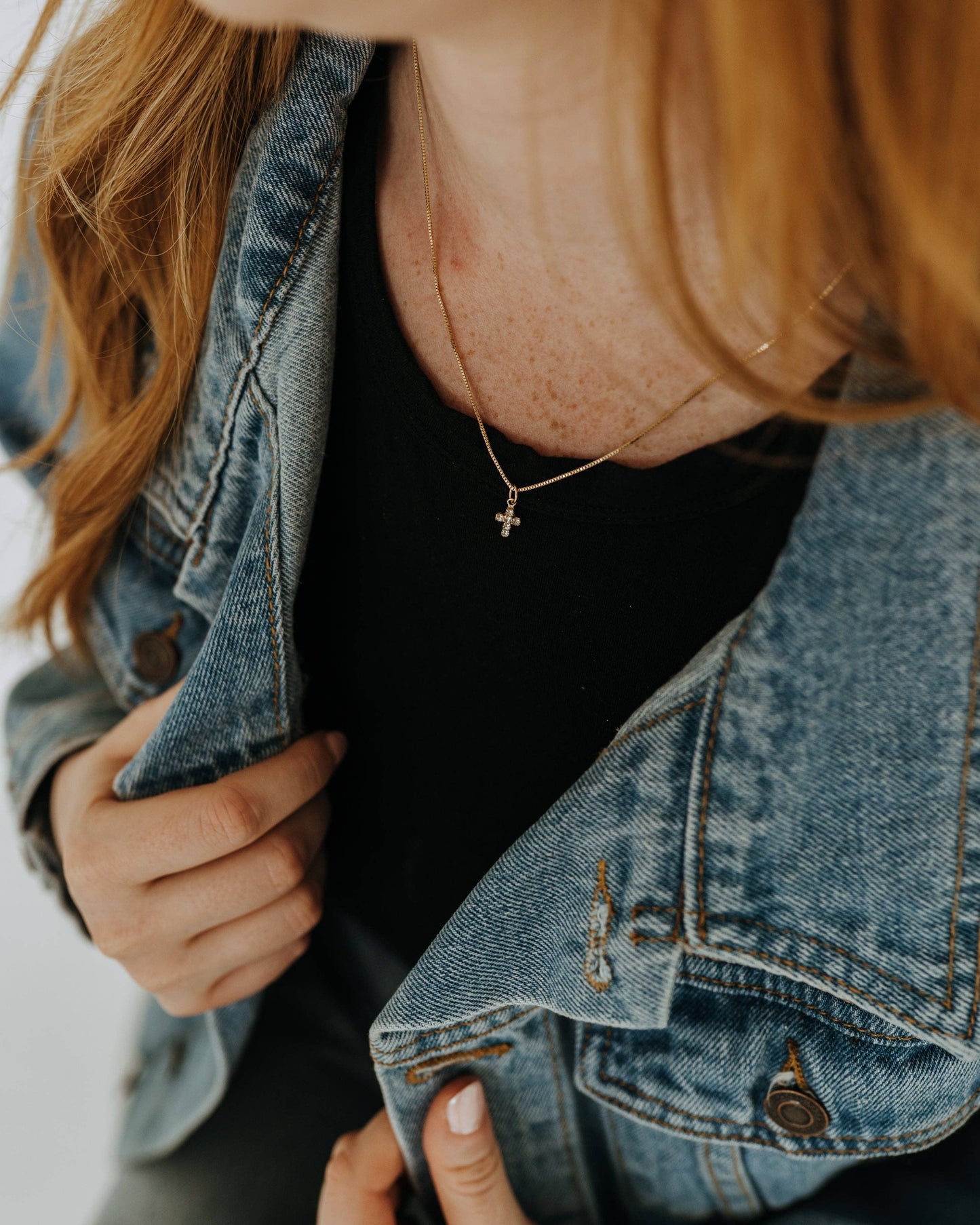 Mini Diamond Cross Necklace