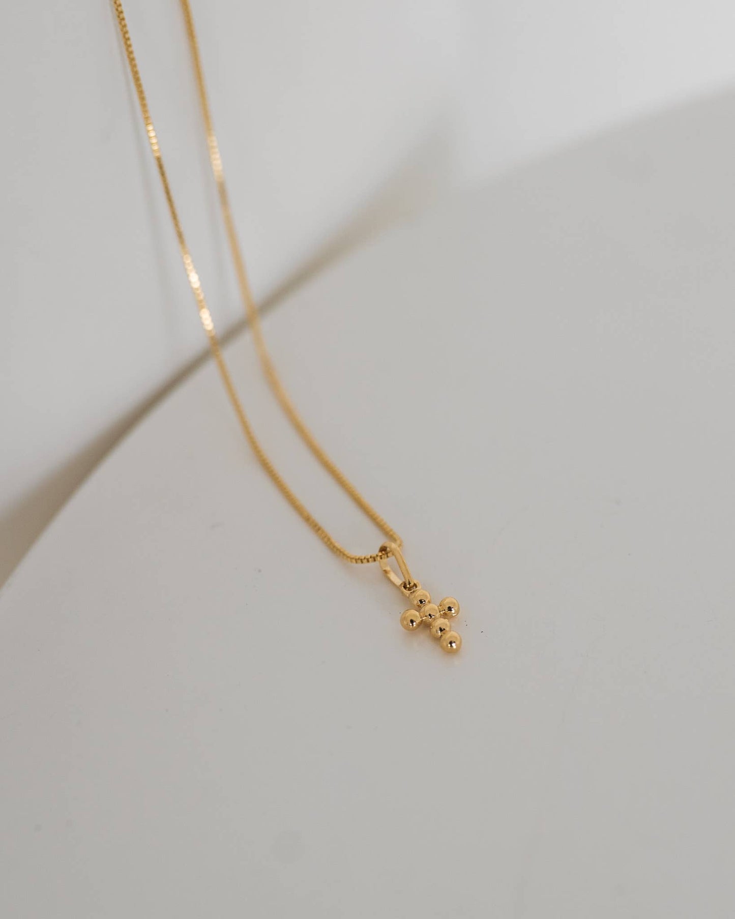 Mini Dot Cross Necklace
