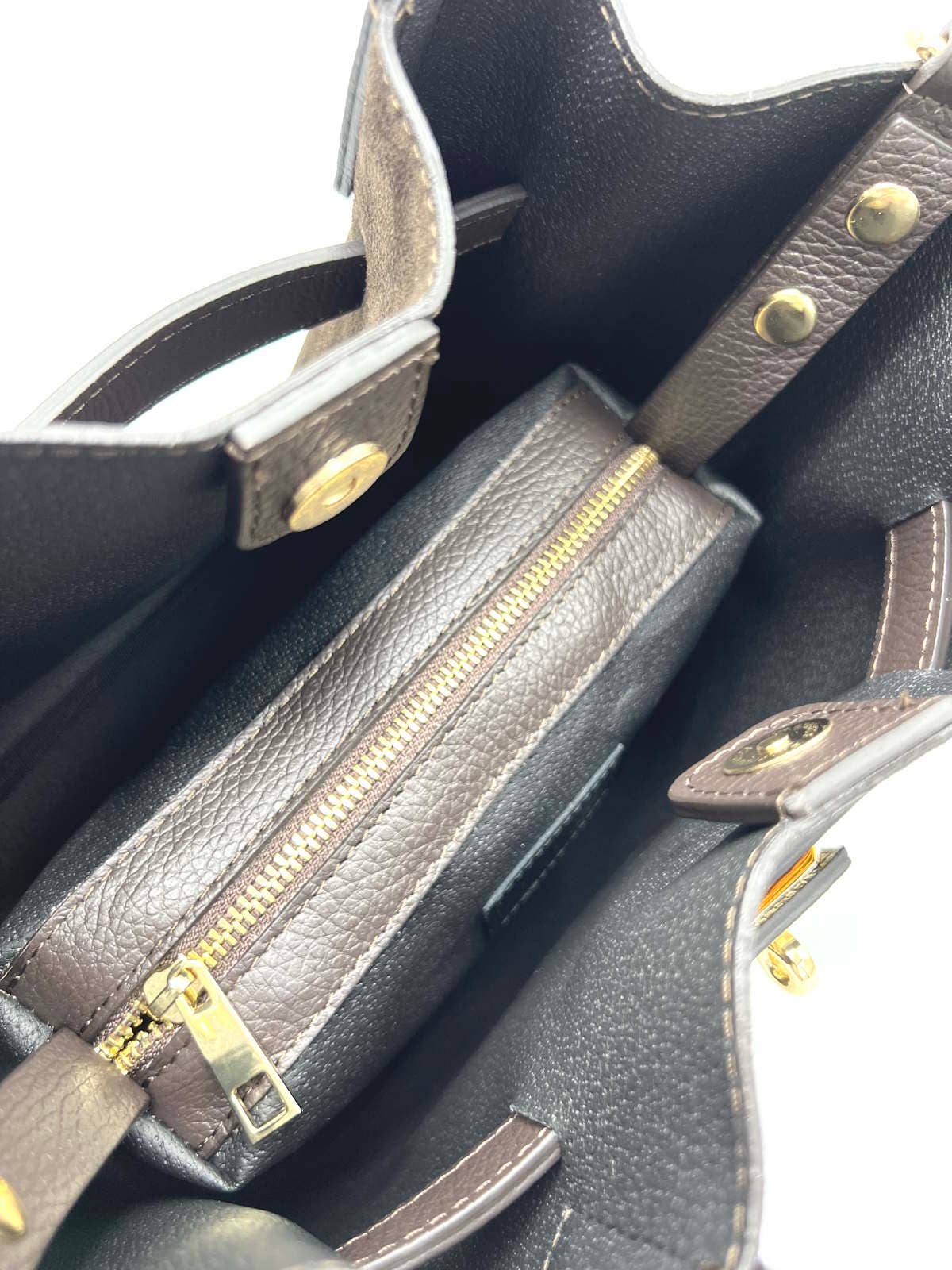 AUTUMN- Suede and Genuine Leather Handbag