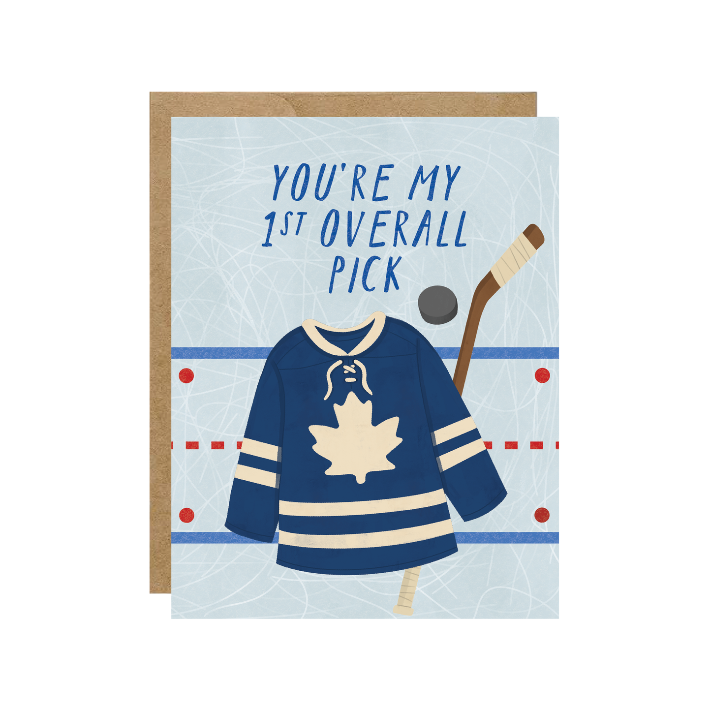 First Overall Pick Blue and White Toronto Leaf Hockey Jersey - Love, Birthday Card