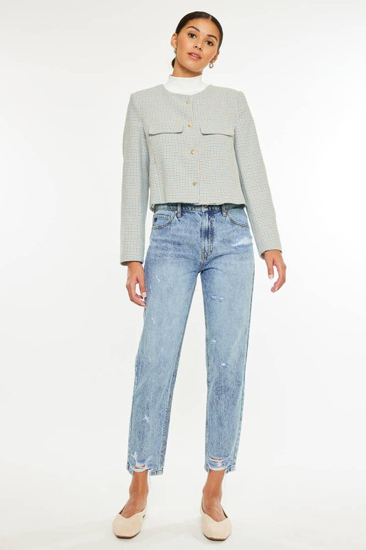 ARIA: High Rise Ankle Mom Jeans