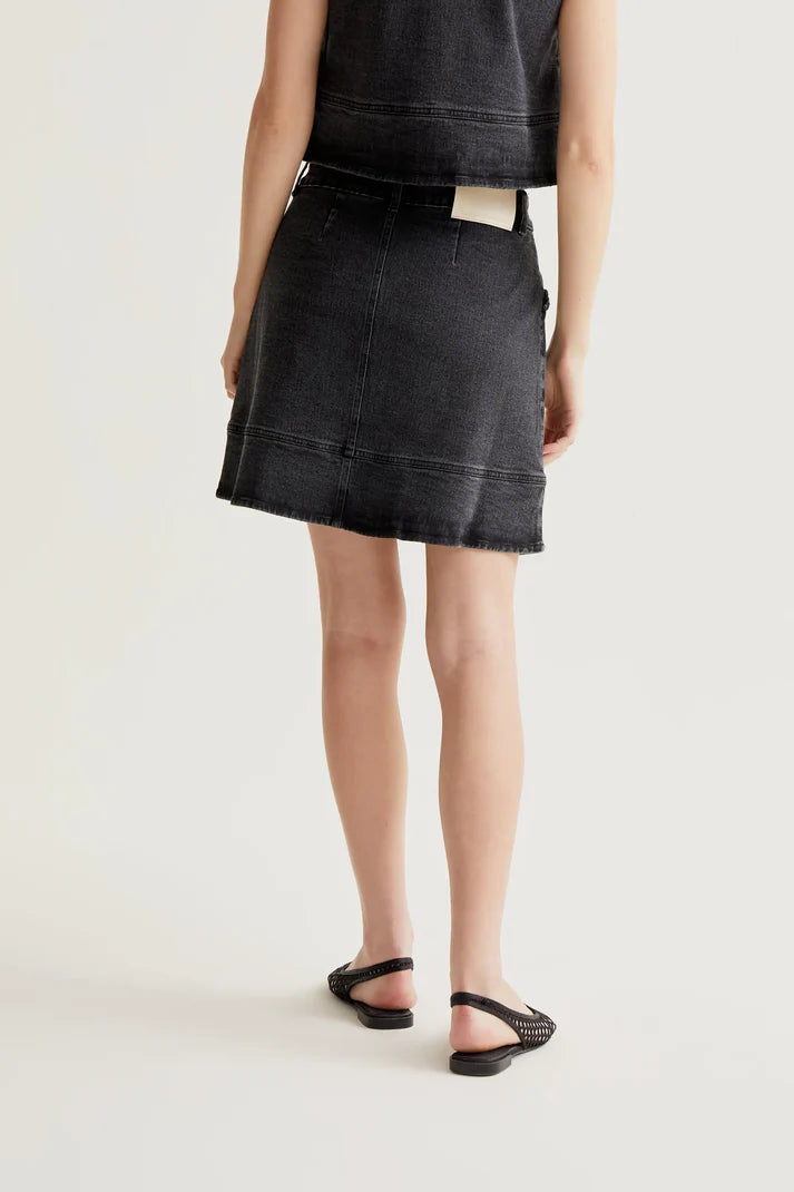 ONYX- Black Denim Skirt