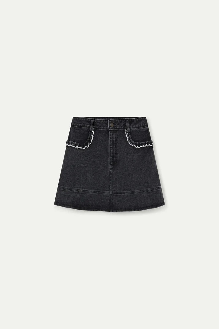 ONYX- Black Denim Skirt