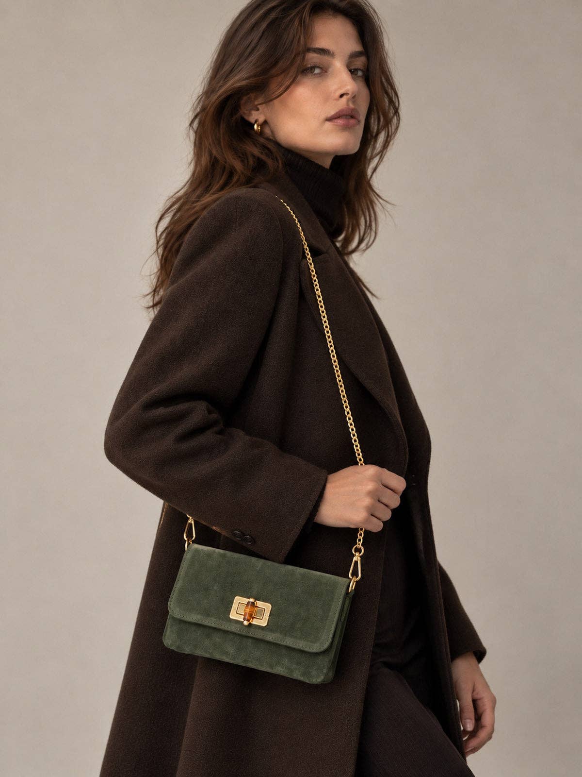 VALENCIA- Women's Suede Mini Flap Shoulder Bag