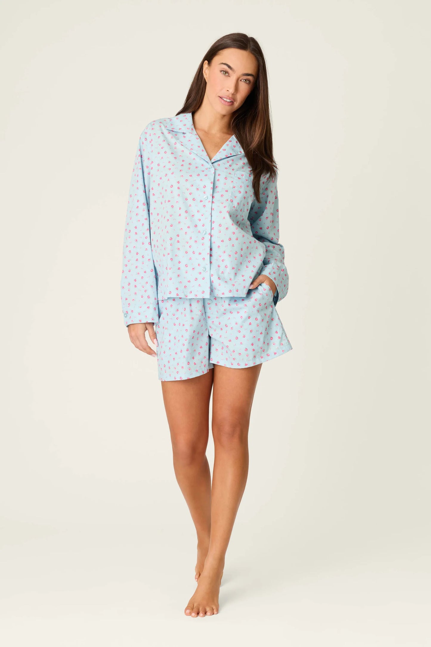 Poplin Rosy Nights Short PJ Set