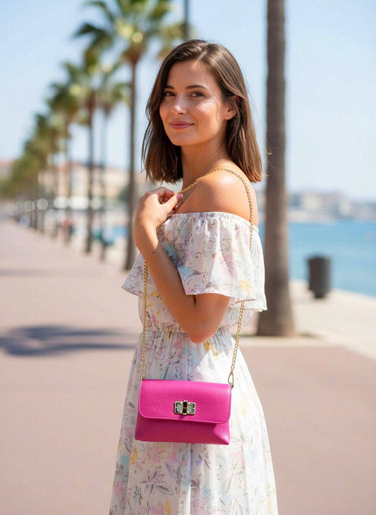 RUE: Mini Flap Shoulder Bag with Bamboo Hardware