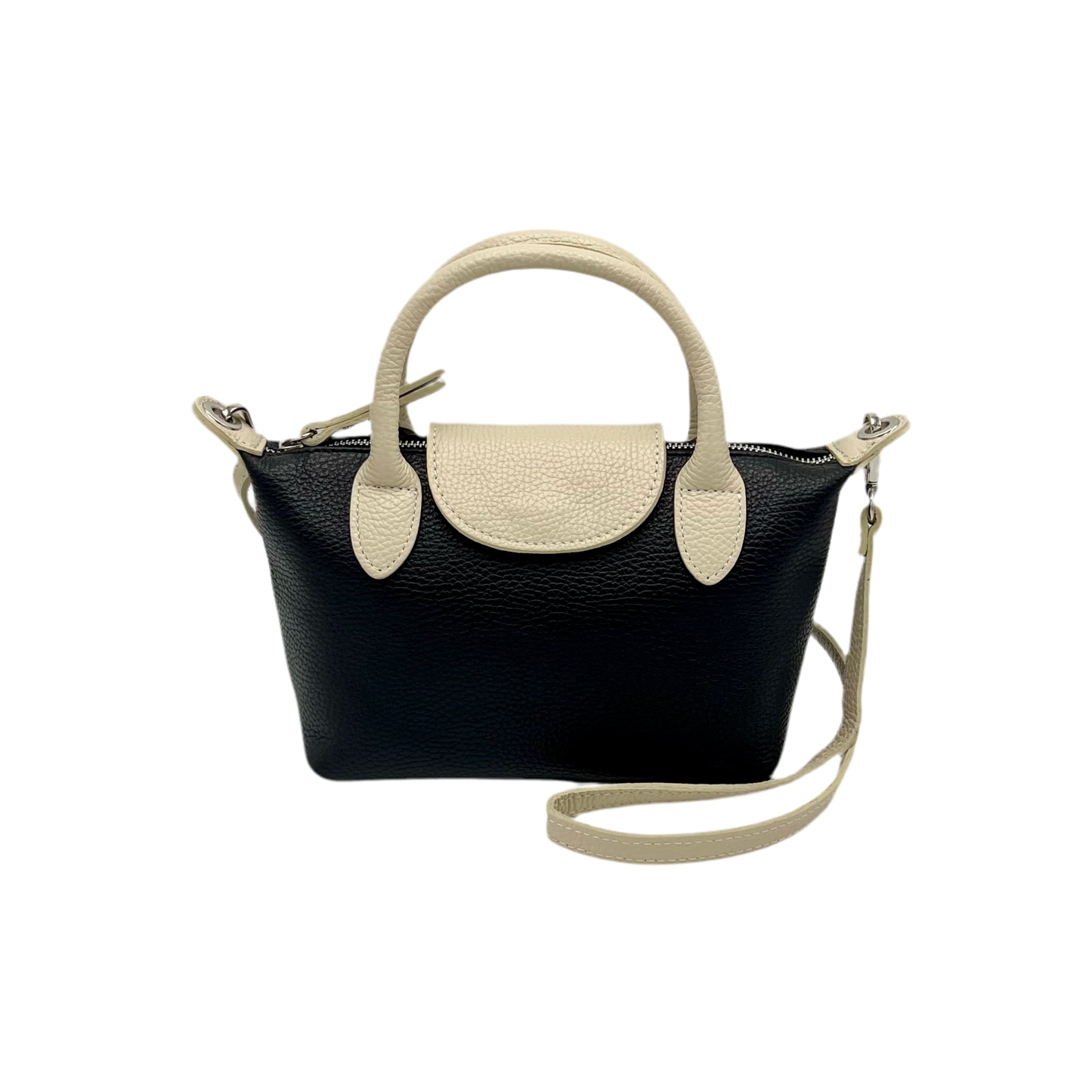 Genuine leather small shoulder bag, Made in Italy