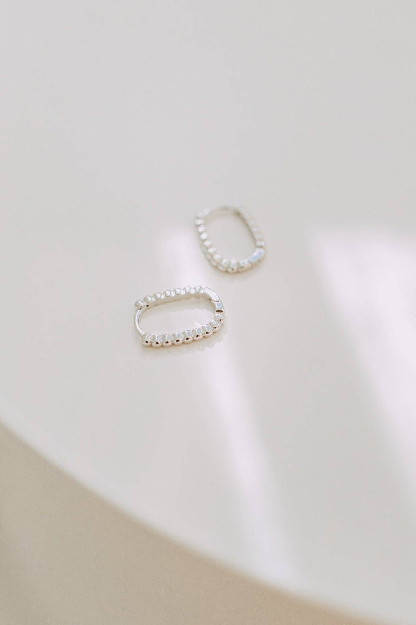 Dottie Rectangle Huggies - Sterling Silver