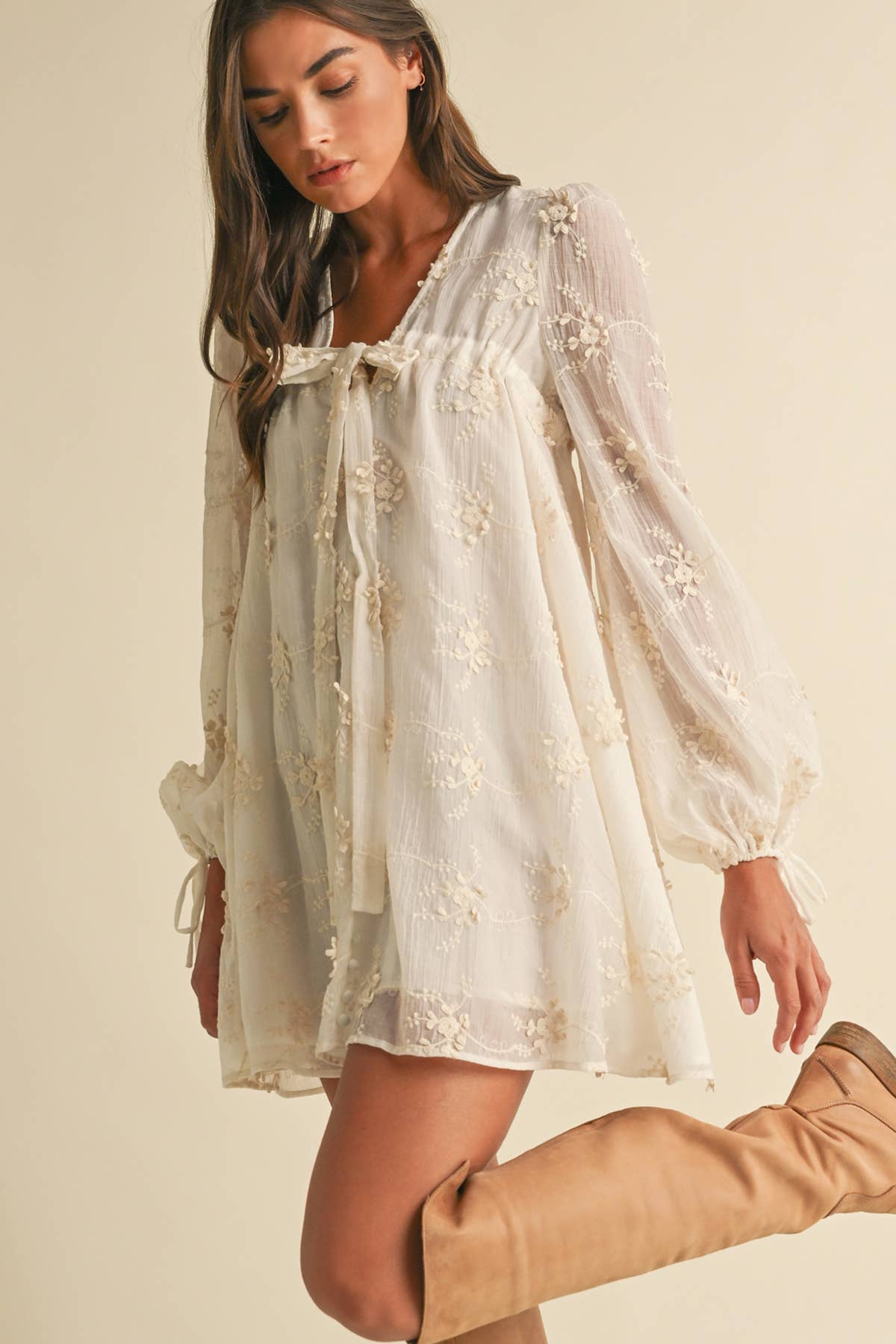 SAWYER: Long Sleeve Mini Dress