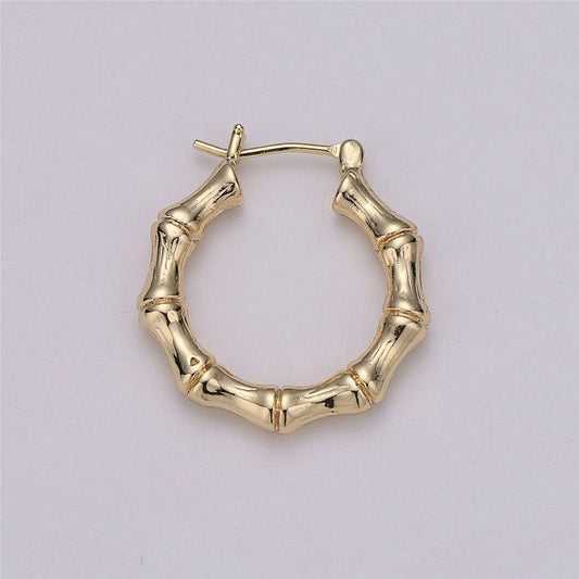 18k Gold Filled Bamboo Hoop Earrings