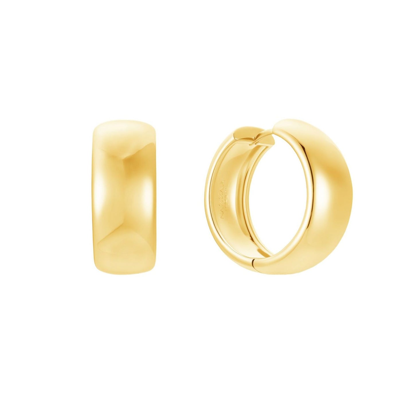 Large Wide Gold Hoop Earrings