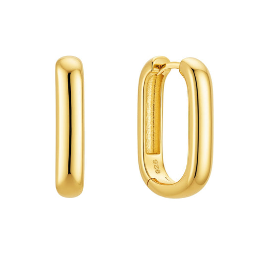 Bold Gold U Hoop Earrings
