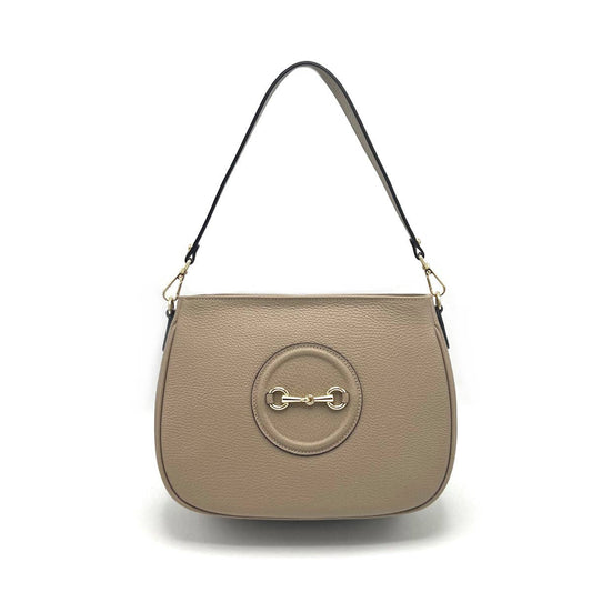 Genuine leather shoulder bag, Made in Italy