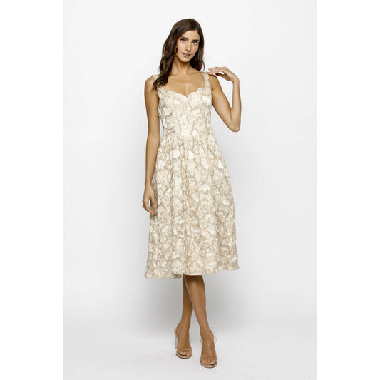 WYATT: Glitter Floral Midi Dress