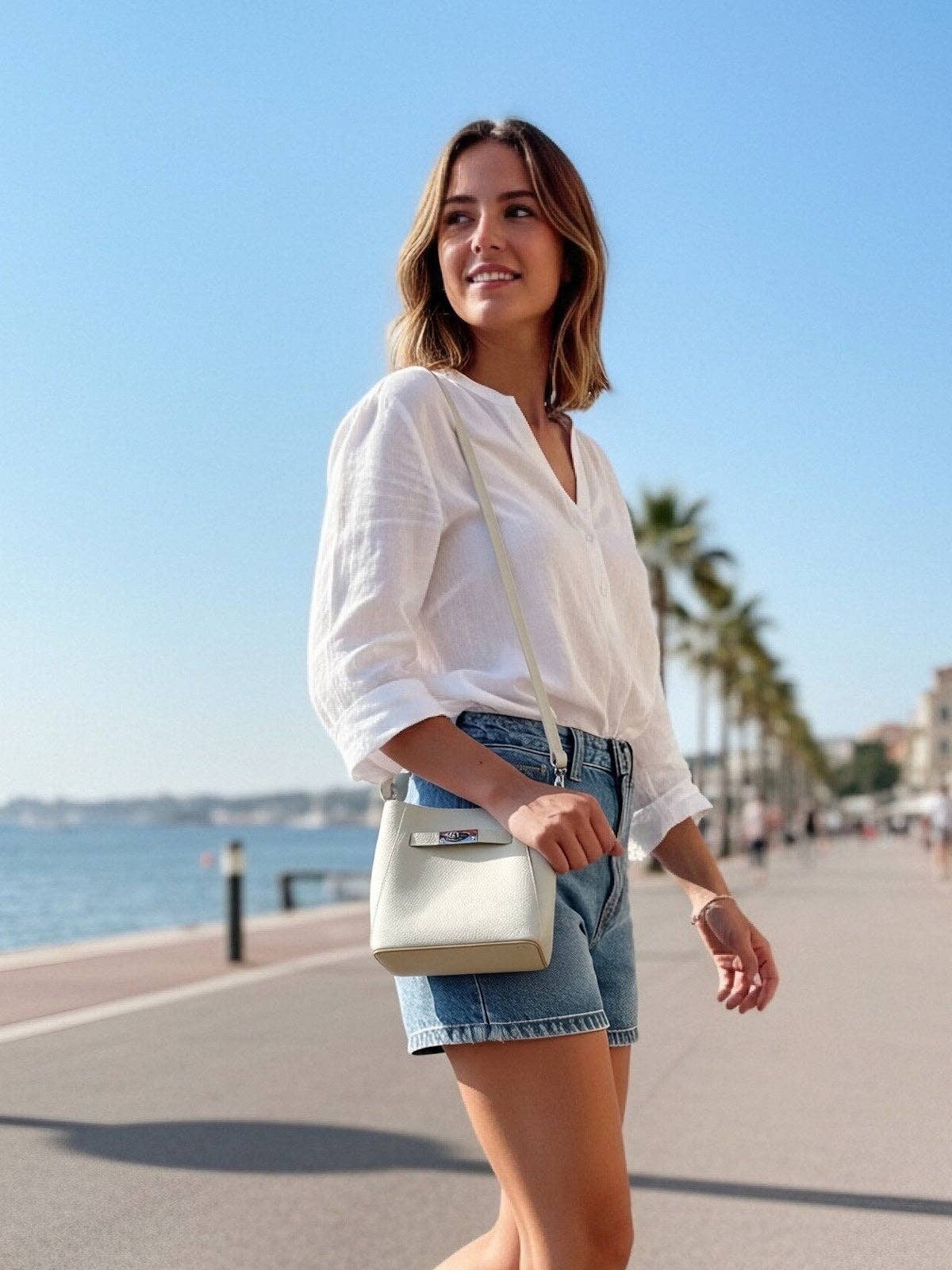 TATE: Leather Mini Shoulder Bag