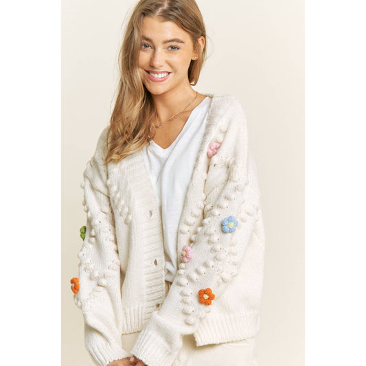 SUNDAY: 3D Flower Knit Cardigan
