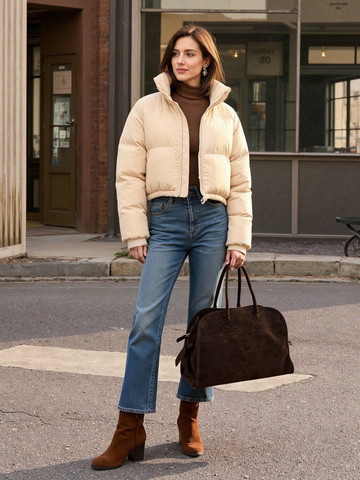 JOSEPHINE- Suede leather travel bag