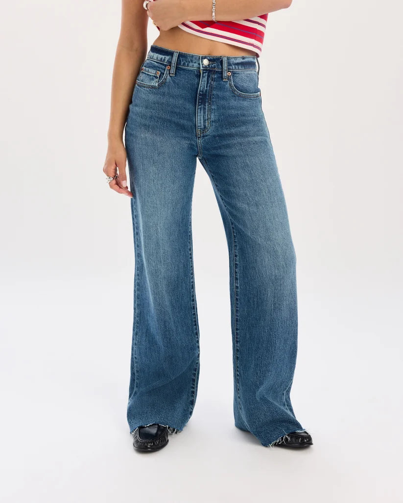 FAR OUT- High Rise Wide Leg Denim