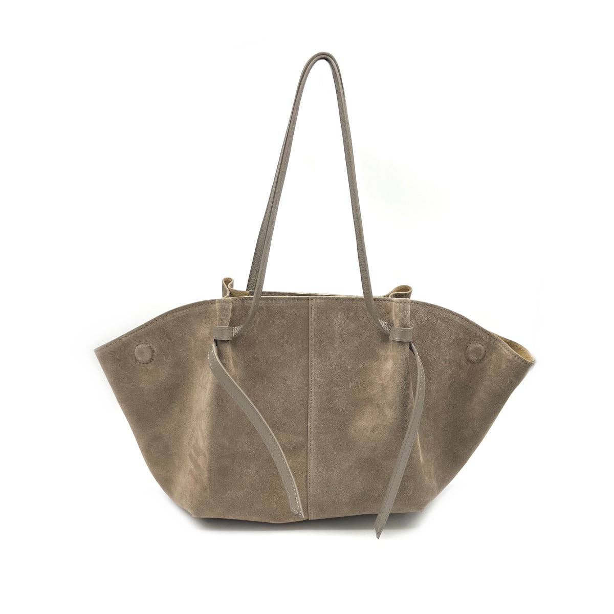 Suede leather shopping bag, Made in Italy