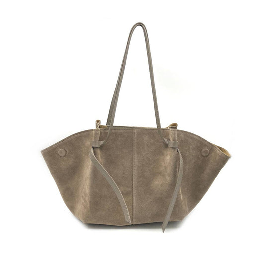 Suede leather shopping bag, Made in Italy