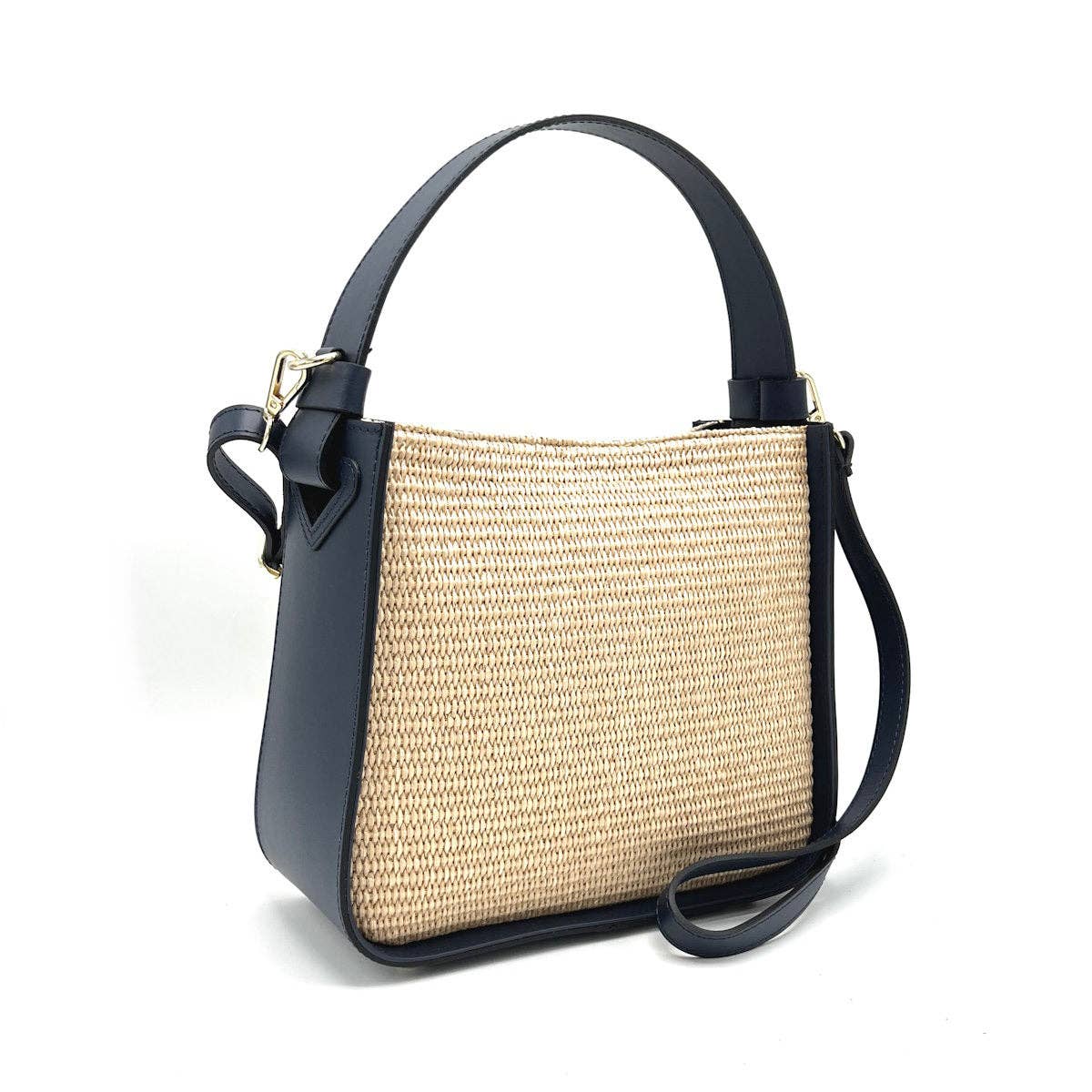 ISABELLA- Leather and Straw Bag