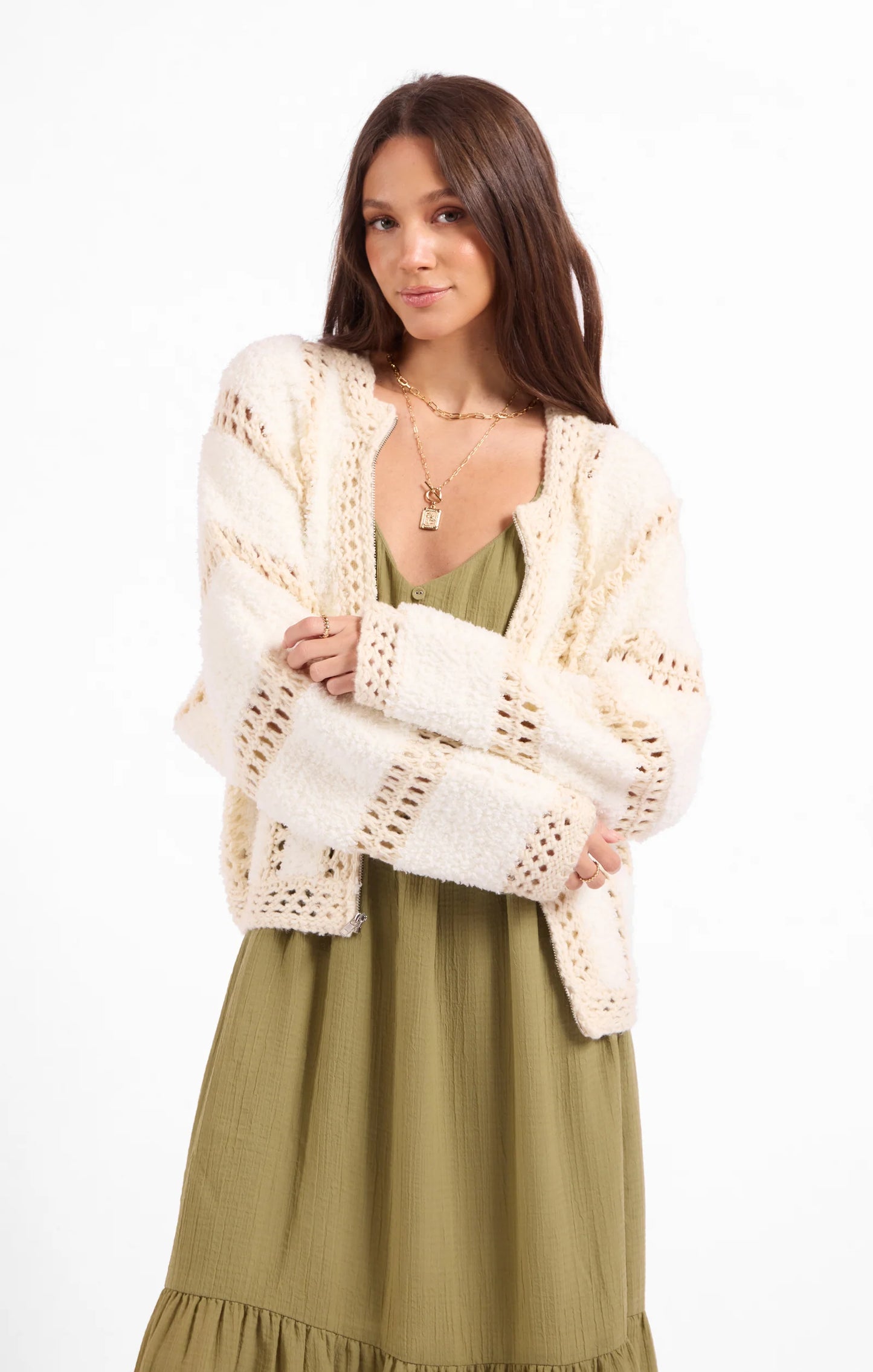 DREAM- Fluffy Clouds Zip Sweater