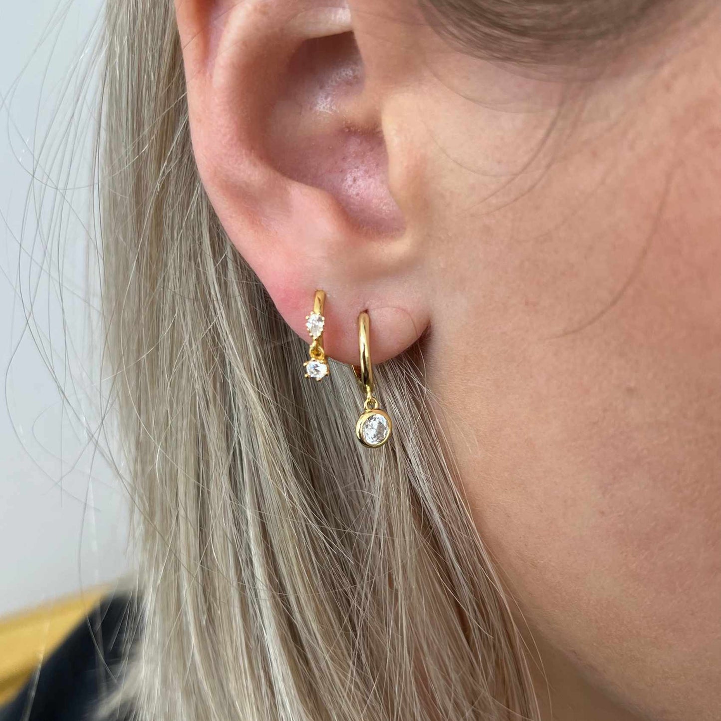 Bezel Drop Earring