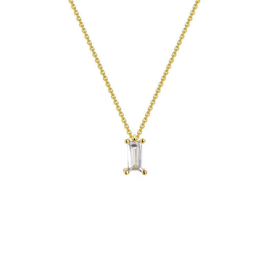 Mini Baguette Cut Pendant gold Necklace