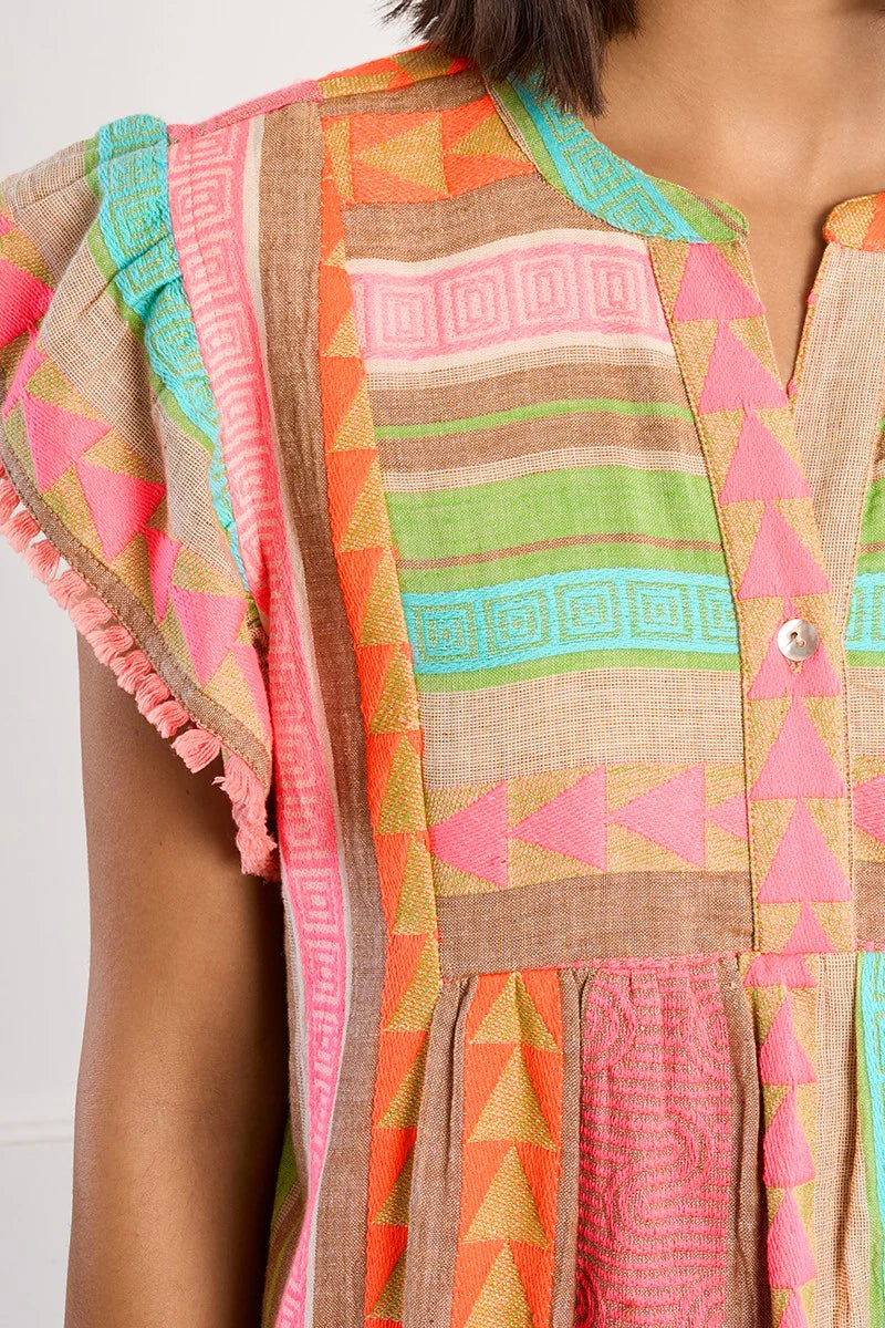 BETSEY: Multicolour Woven Dress