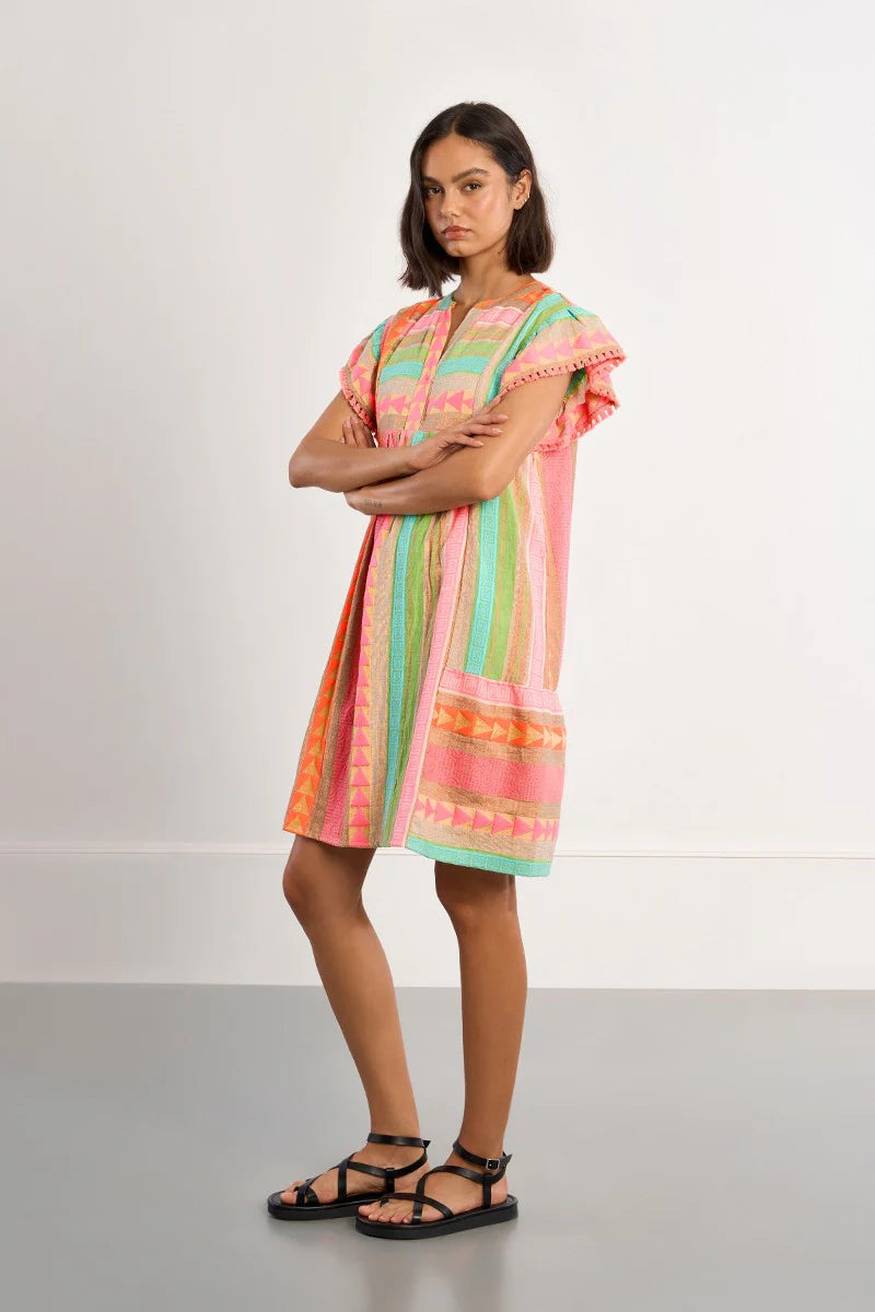 BETSEY: Multicolour Woven Dress