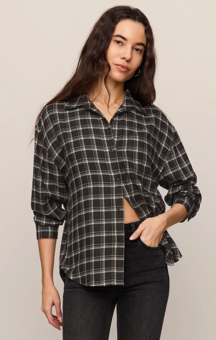 RIVER- Plaid Button Up