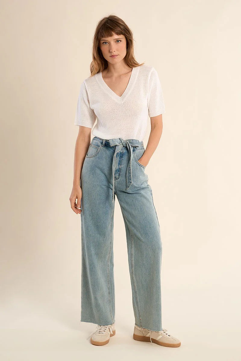 KARLA-Straight Tie Jeans