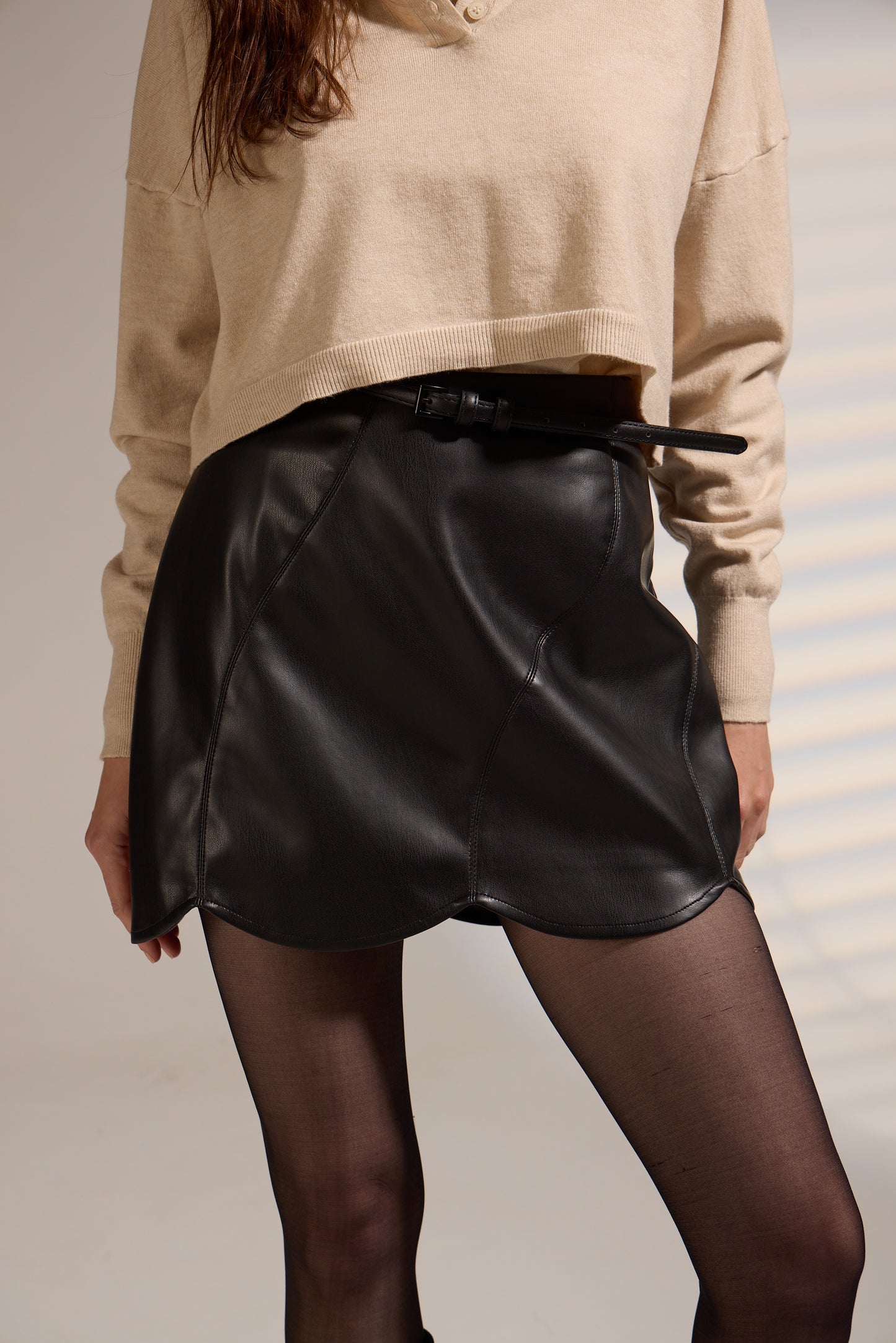 ROXIE- Vegan Leather Skirt